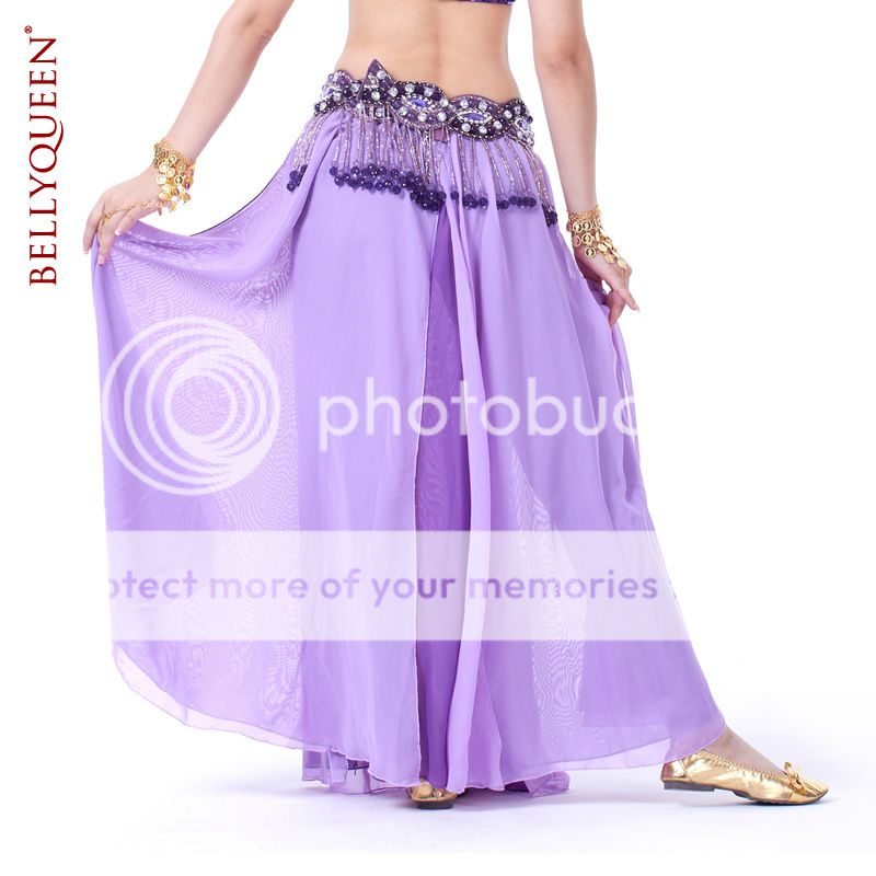 Dancewear Polyester Belly Dance Skirt Double Colors For Ladies